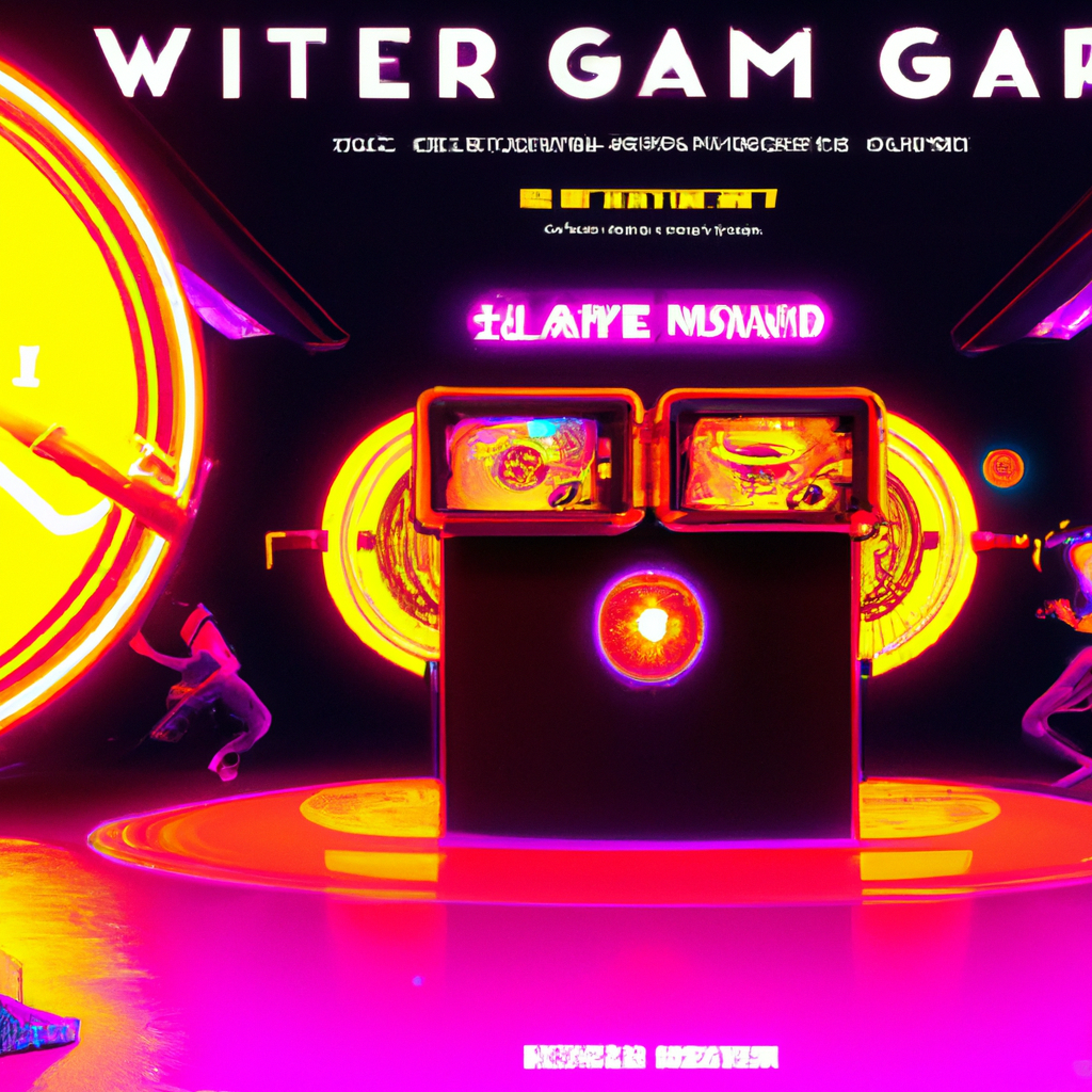 ArcadeForge hero showing a neon arcade interface and social rooms